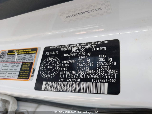 5XYZUDLA0GG325601 Hyundai t-gdi theta ii