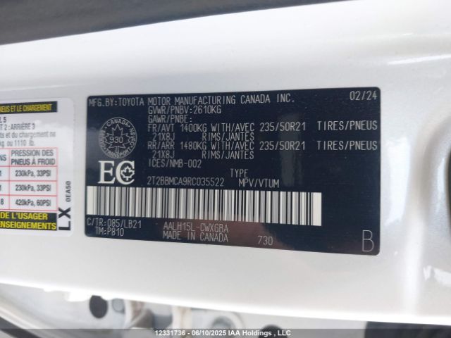 2T2BBMCA9RC035522 Lexus a25a-fxs, 5nm+4nm