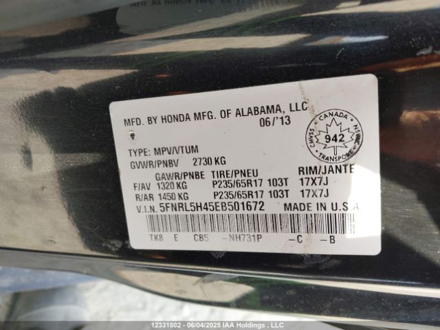 5FNRL5H45EB501672 Honda j35z8