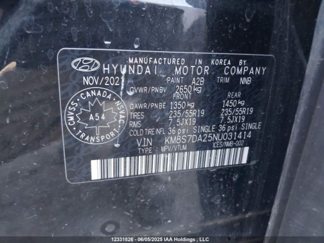 KM8S7DA25NU031414 Hyundai Santa Fe Luxury Plug-in Hybrid Awd