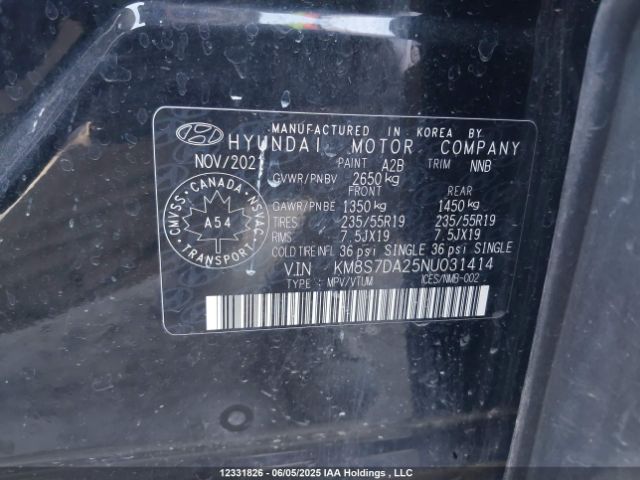 KM8S7DA25NU031414 Hyundai Santa Fe Luxury Plug-in Hybrid Awd