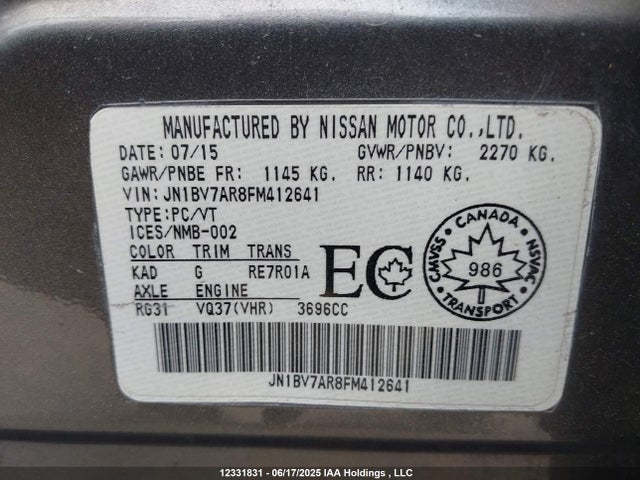 JN1BV7AR8FM412641 Infiniti Q50