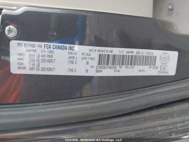 2C4RDGBG7HR822682 Dodge Grand Caravan Cvp/sxt