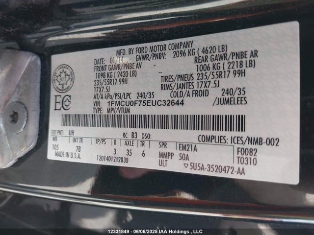 1FMCU0F75EUC32644 Ford Escape