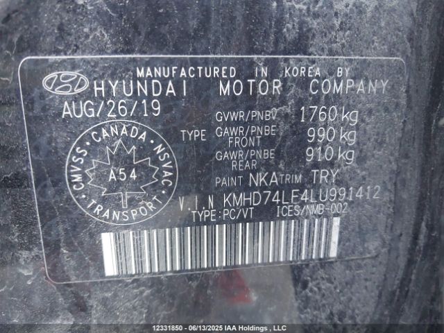 KMHD74LF4LU991412 Hyundai Elantra Essential Manual