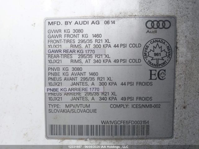WA1VGCFE5FD003154 Audi Q7 Prestige