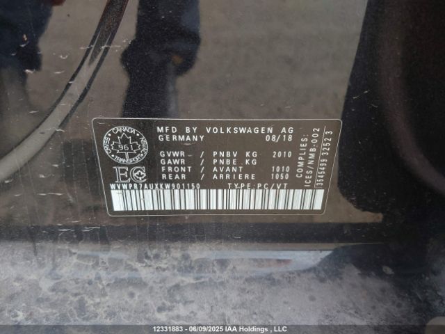 WVWPR7AUXKW901150 Volkswagen E-golf Comfortline