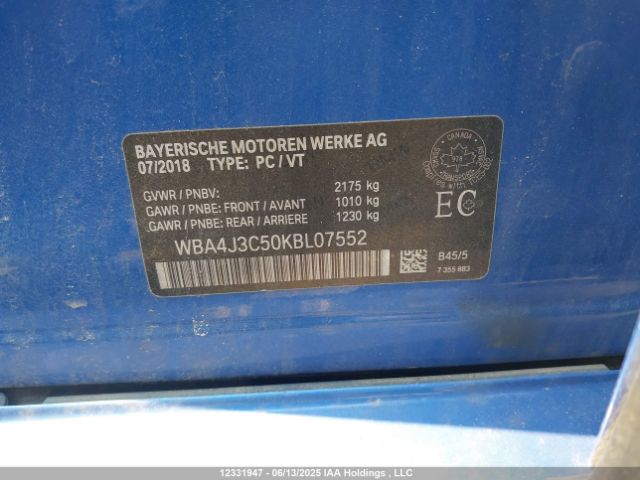 WBA4J3C50KBL07552 BMW 430I