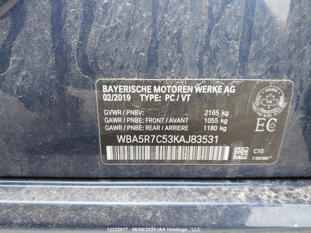 WBA5R7C53KAJ83531 BMW 330I