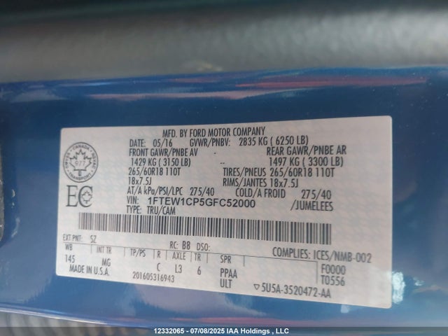 Ford 2016 2016 1FTEW1CP5GFC52000 Image 9