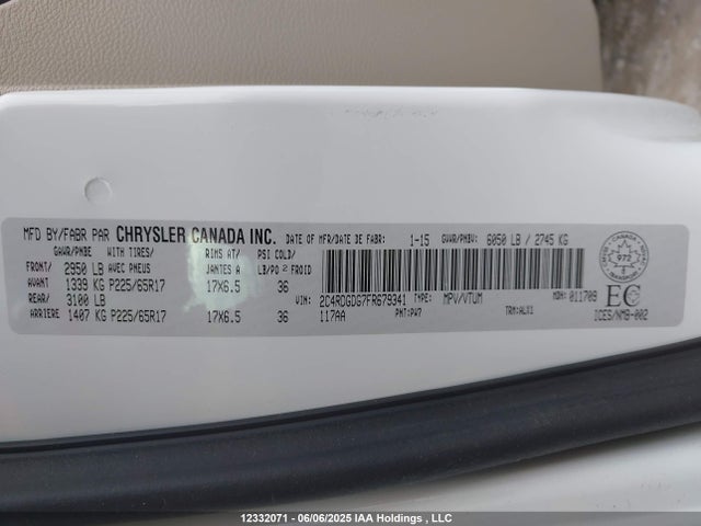 2C4RDGDG7FR679341 Dodge Grand Caravan