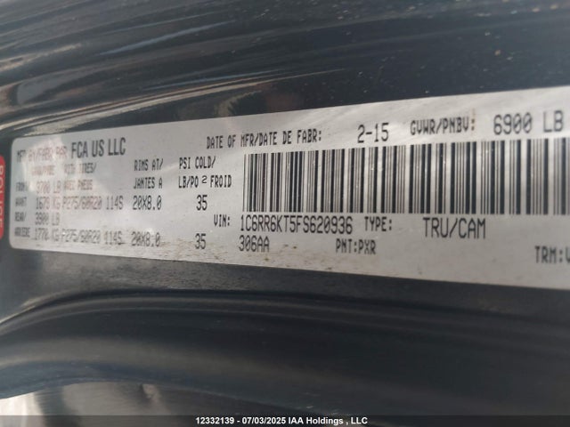 1C6RR6KT5FS620936 RAM 2015