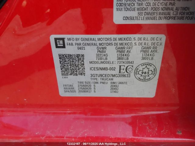 3GTU9CED7MG309633 GMC l84 - di, alum, gen 5, var 2