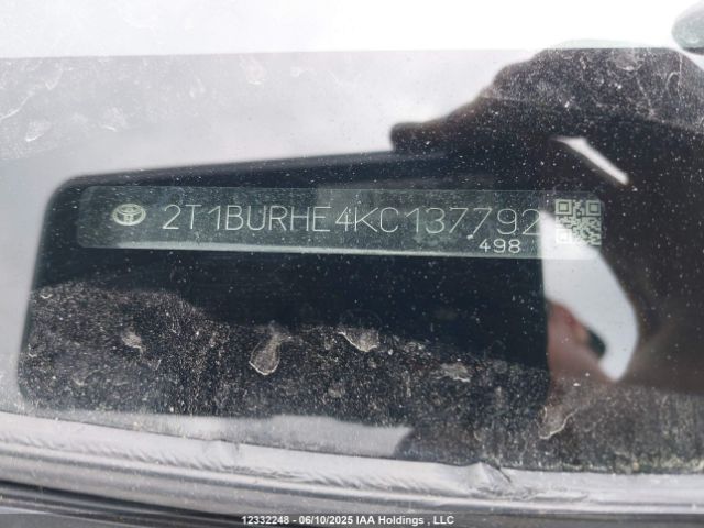 2T1BURHE4KC137792 Toyota Corolla