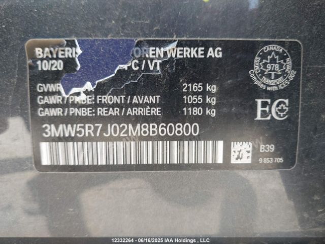 3MW5R7J02M8B60800 BMW 330I