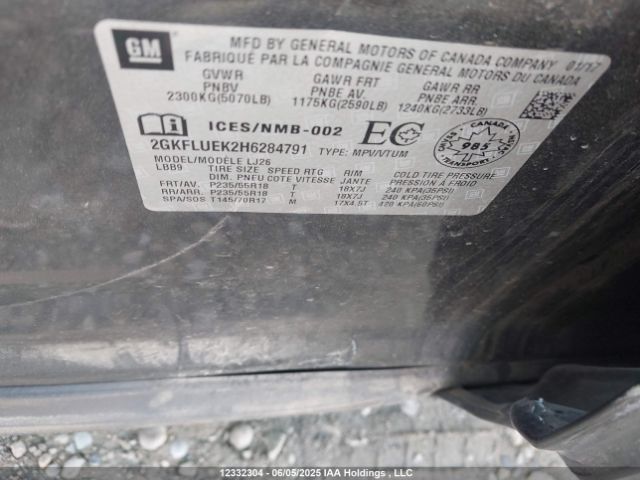 2GKFLUEK2H6284791 GMC lea - sidi: spark ignited direct injection, e85 max, alum