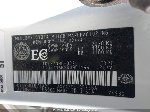 4T1G11AK2RU901244 Toyota a25a-fks