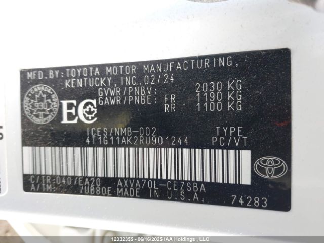 4T1G11AK2RU901244 Toyota a25a-fks