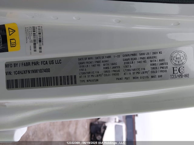 1C4HJXFN1NW107400 Jeep Wrangler