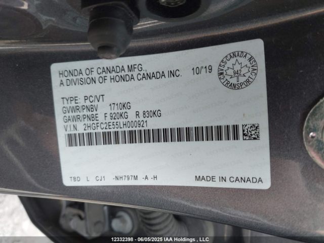 2HGFC2E55LH000921 Honda Civic Lx