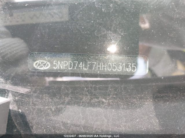 5NPD74LF7HH053135 Hyundai 2017