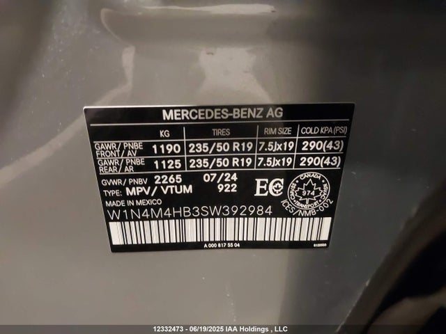 W1N4M4HB3SW392984 Mercedes-Benz m260