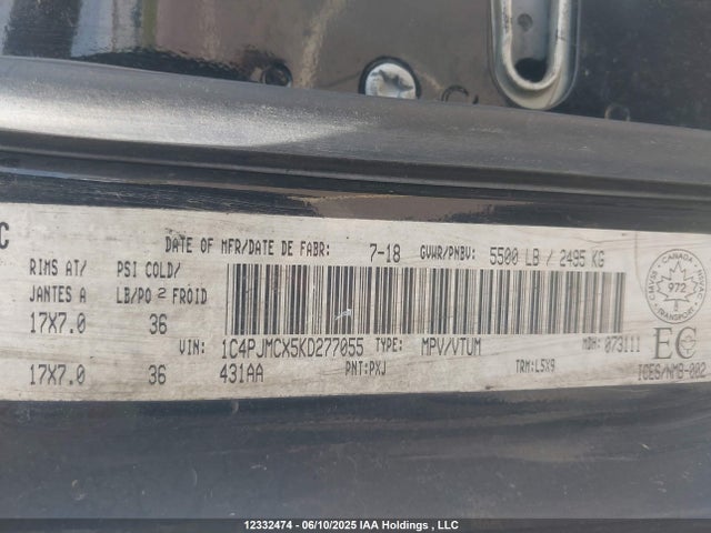 1C4PJMCX5KD277055 Jeep Cherokee