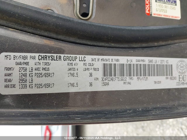 3C4PDCAB1FT516612 Dodge 2015