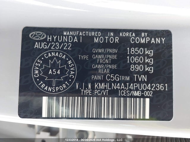KMHLN4AJ4PU042361 Hyundai gdi kappa