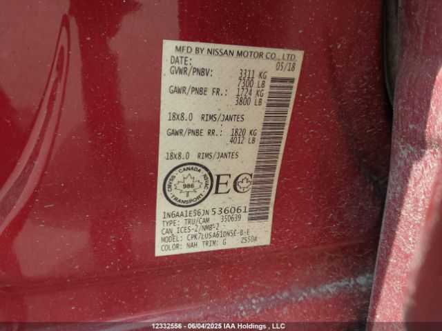 1N6AA1E56JN536061 Nissan Titan