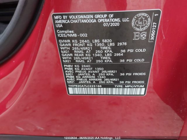 1V2TE2CA7LC223166 Volkswagen 2020
