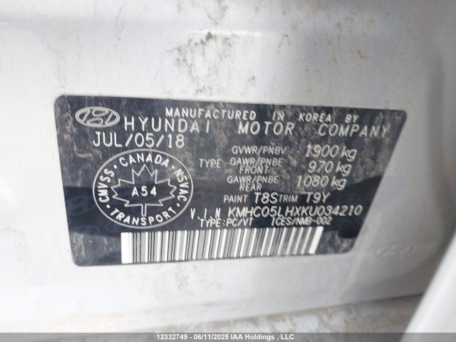 KMHC05LHXKU034210 Hyundai 2019