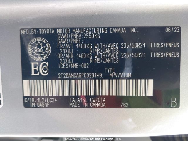 2T2BAMCA6PC029449 Lexus t24a-fts