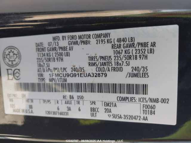 1FMCU9G91EUA32879 Ford ESCAPE SE