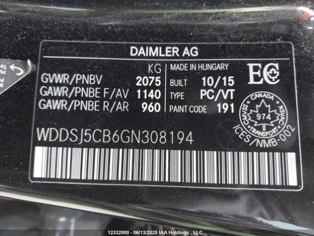 WDDSJ5CB6GN308194 Mercedes-Benz CLA-Class