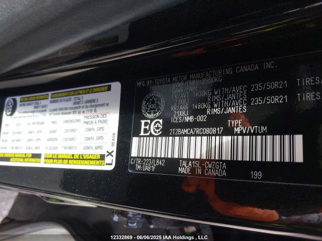 Lexus t24a-fts 2024 2T2BAMCA7RC080817 Image 19