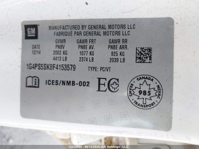 1G4PS5SK8F4153579 Buick lea
