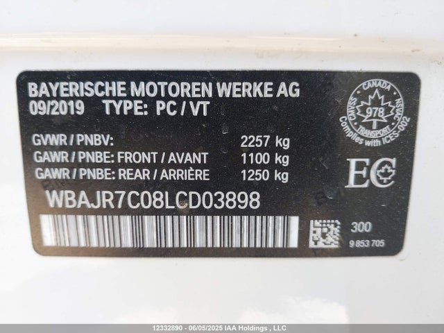 WBAJR7C08LCD03898 BMW 2020