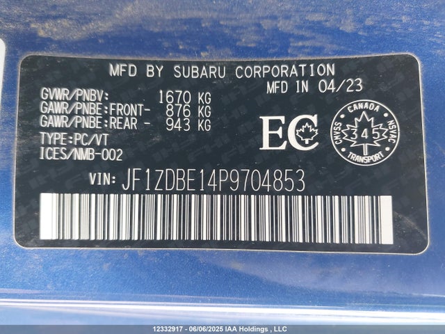 Subaru na 2023 JF1ZDBE14P9704853 Image 9