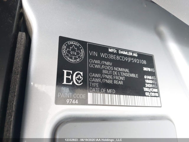 WD3BE8CD9JP593108 Mercedes-Benz mg5+mh5 with brake assist