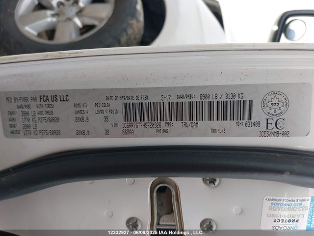 RAM 2017 2017 1C6RR7GT7HS720926 Image 9