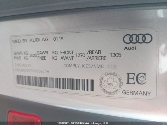 WAUM2AF27KN069619 Audi A6