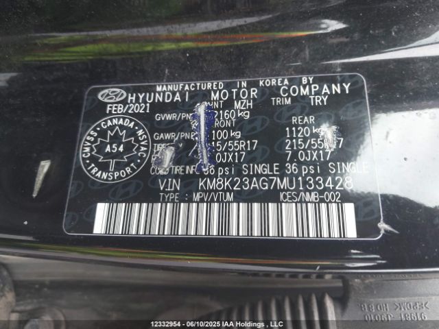 KM8K23AG7MU133428 Hyundai Kona Electric Preferred