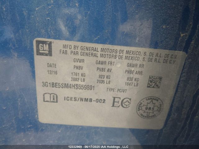 3G1BE5SM4HS559801 Chevrolet le2 -di: direct injection, vvt: variable valve timing, gen, alum