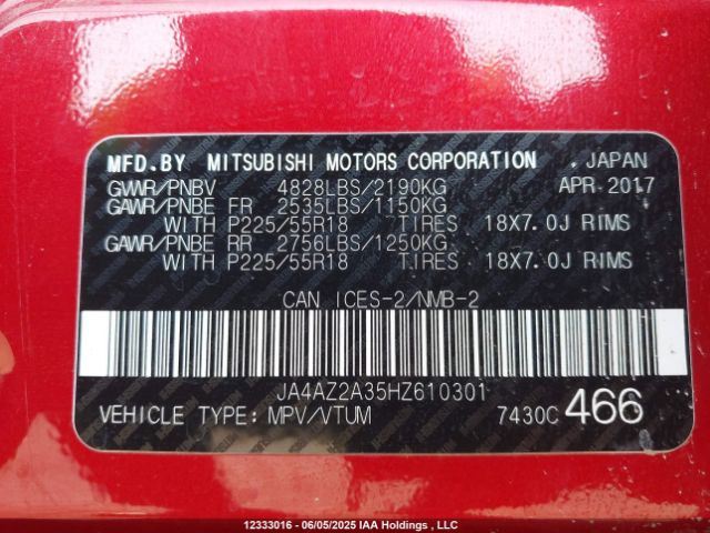 JA4AZ2A35HZ610301 Mitsubishi 2.4 sohc mivec