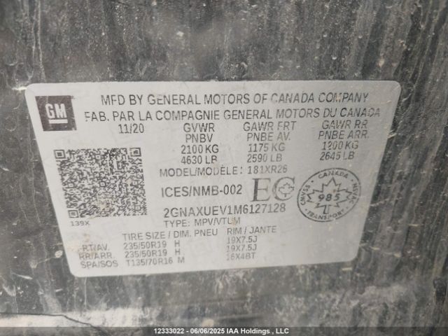 2GNAXUEV1M6127128 Chevrolet lyx