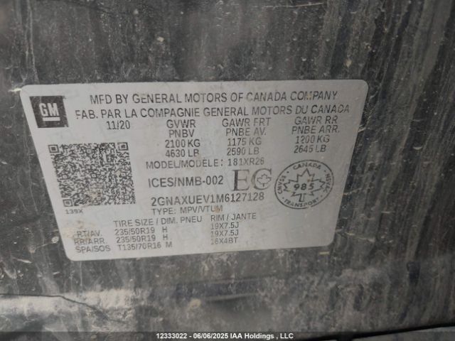 2GNAXUEV1M6127128 Chevrolet lyx
