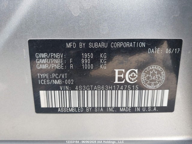 4S3GTAB63H1747515 Subaru na