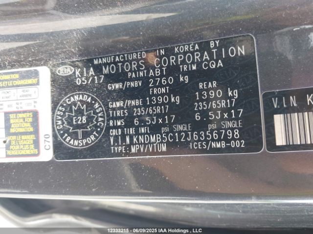 KNDMB5C12J6356798 KIA Sedona