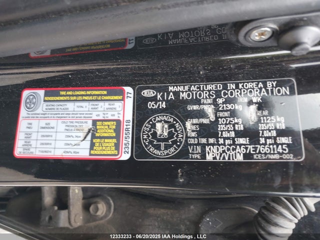KNDPCCA67E7661145 KIA dohc t-gdi